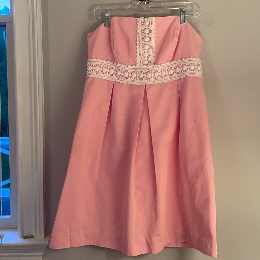 Vintage Lilly Pulitzer pleated dress w embroidery